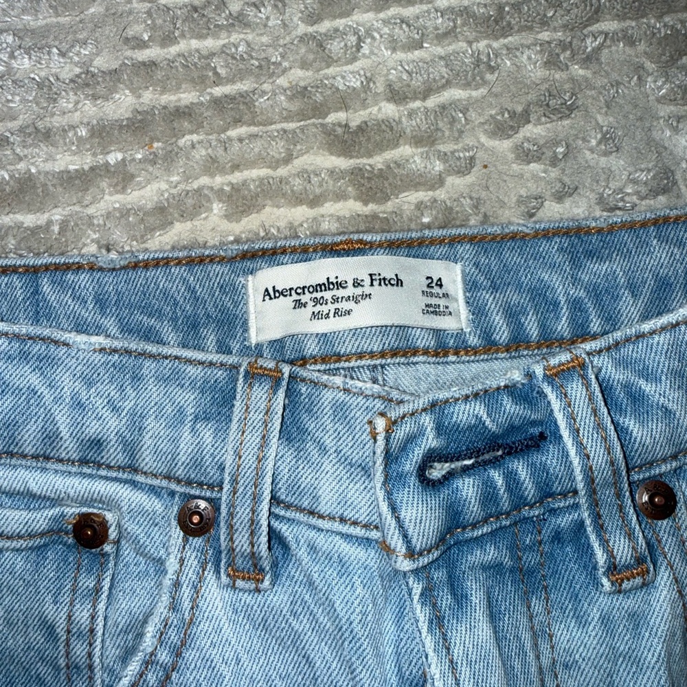 Abercrombie & Fitch Mid-Rise Light Blue Denim
